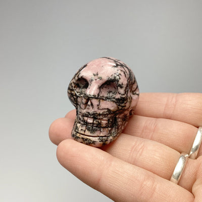 Carved Rhodonite Skull