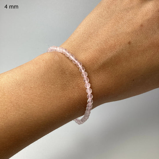 Rose Quartz Faceted Beaded Bracelet - Rocks and Gems Canada