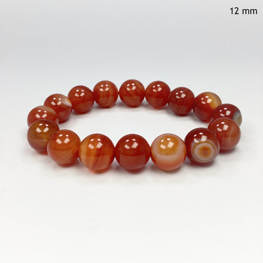 Banded Carnelian Agate Beaded Bracelet - Rocks and Gems Canada