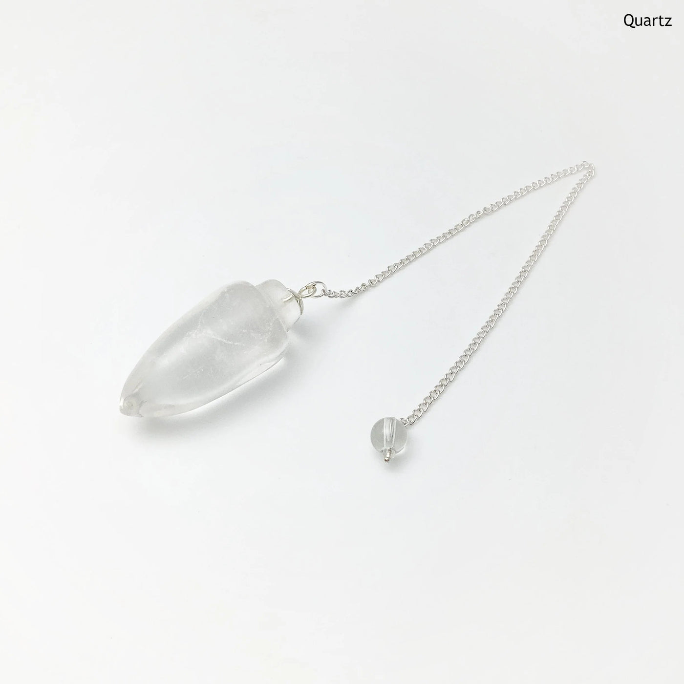 Polished Gemstone Pendulum with Quartz Bead