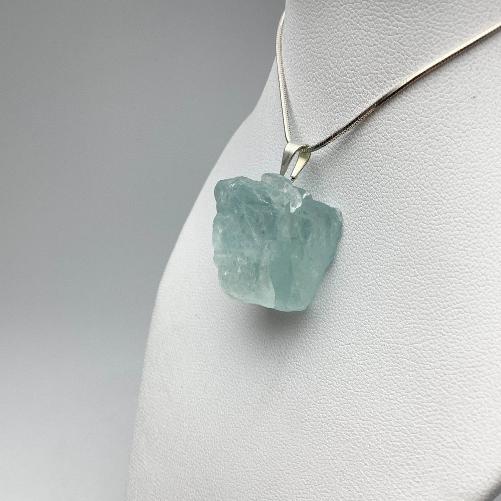 Aquamarine Rough Chunk Pendant - Rocks and Gems Canada