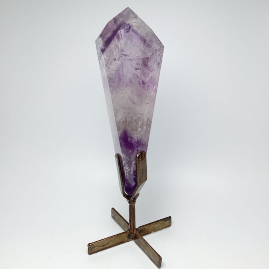 Polished Amethyst Scepter with Display Stand - Rocks and Gems Canada