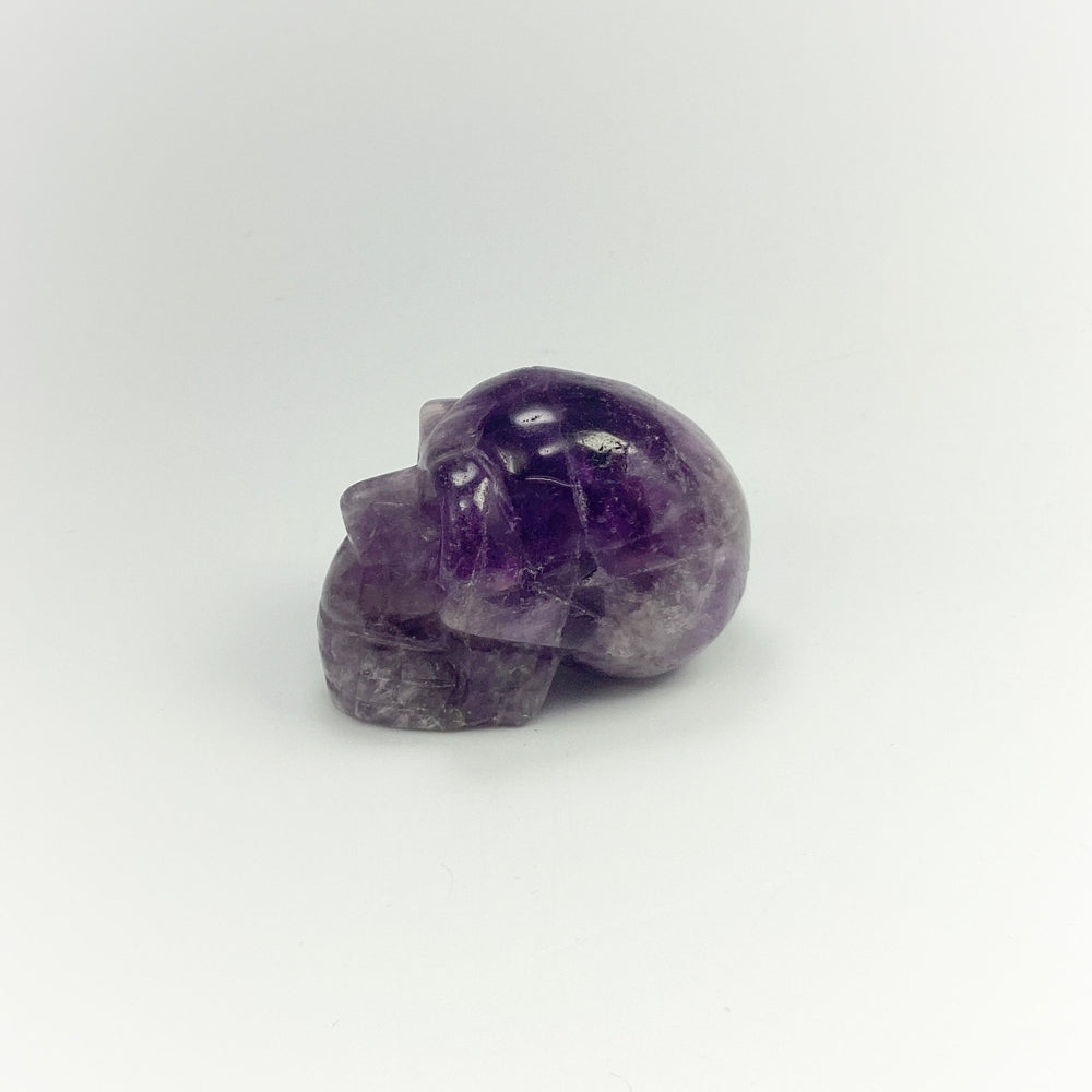 Carved Chevron Amethyst Skull - Rocks and Gems Canada