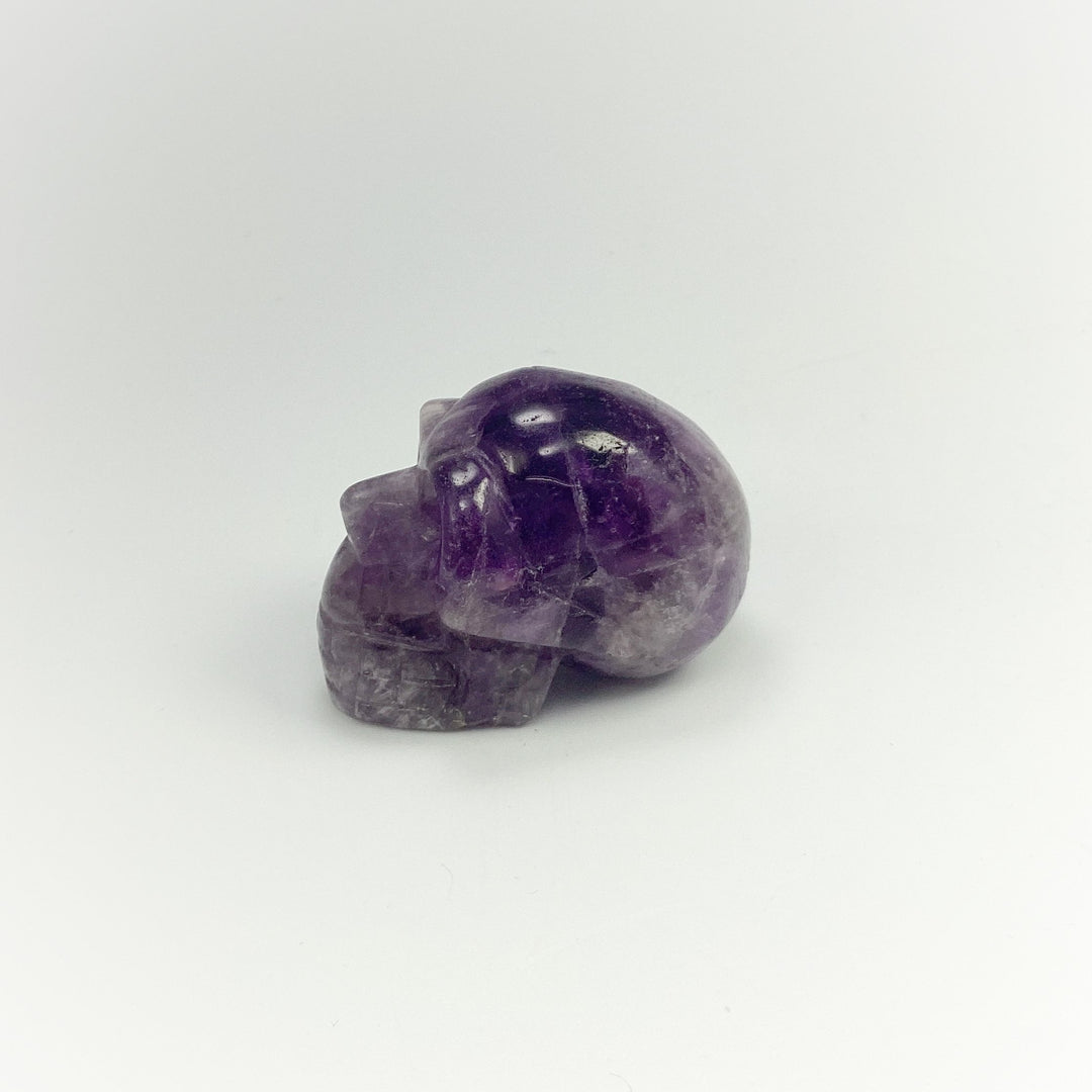 Carved Chevron Amethyst Skull - Rocks and Gems Canada
