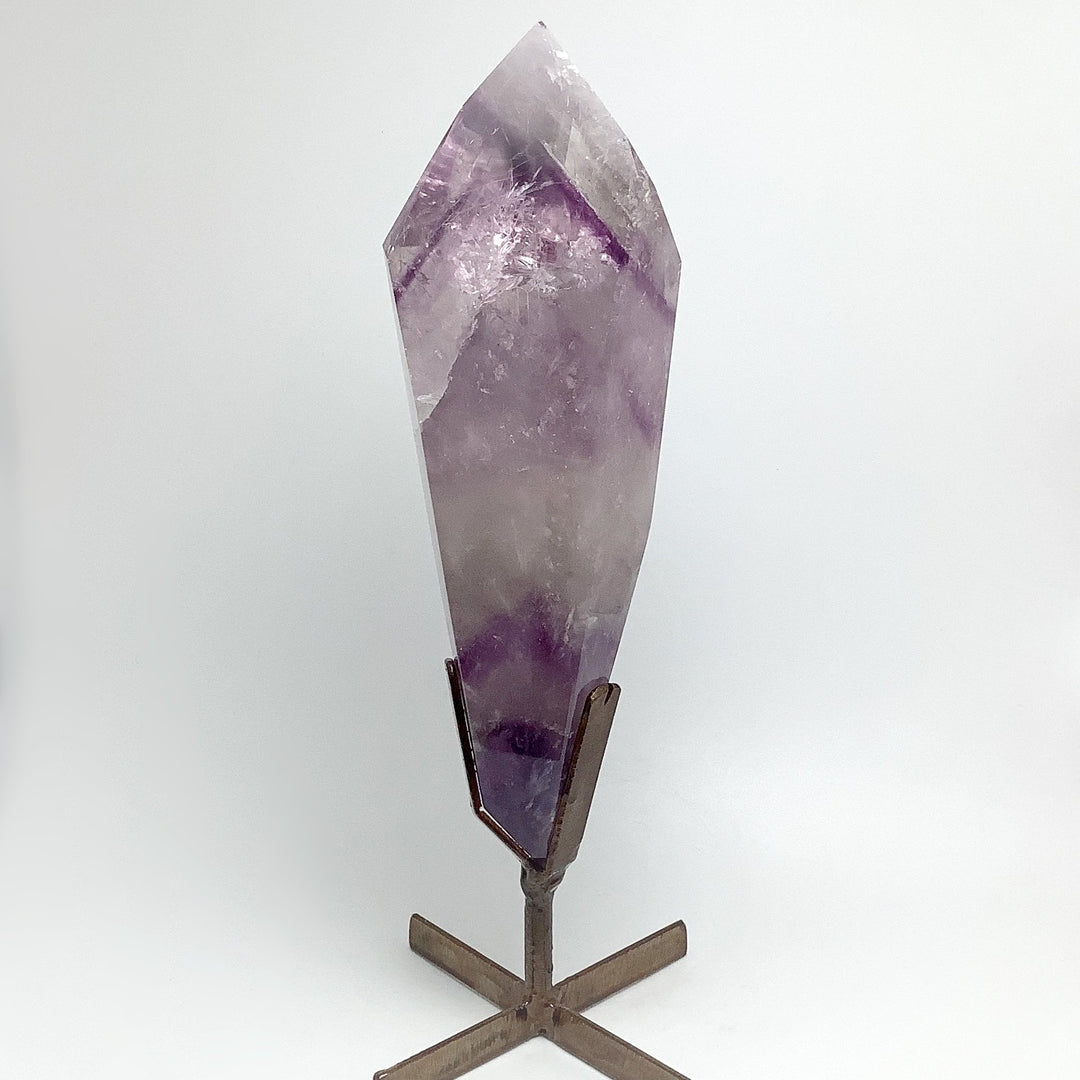 Polished Amethyst Scepter with Display Stand - Rocks and Gems Canada