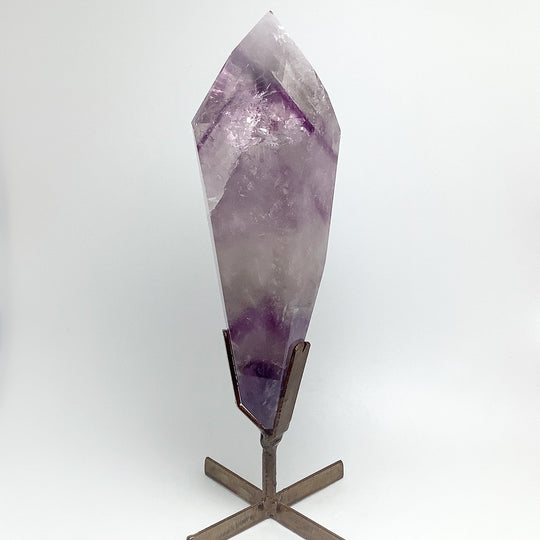 Polished Amethyst Scepter with Display Stand - Rocks and Gems Canada