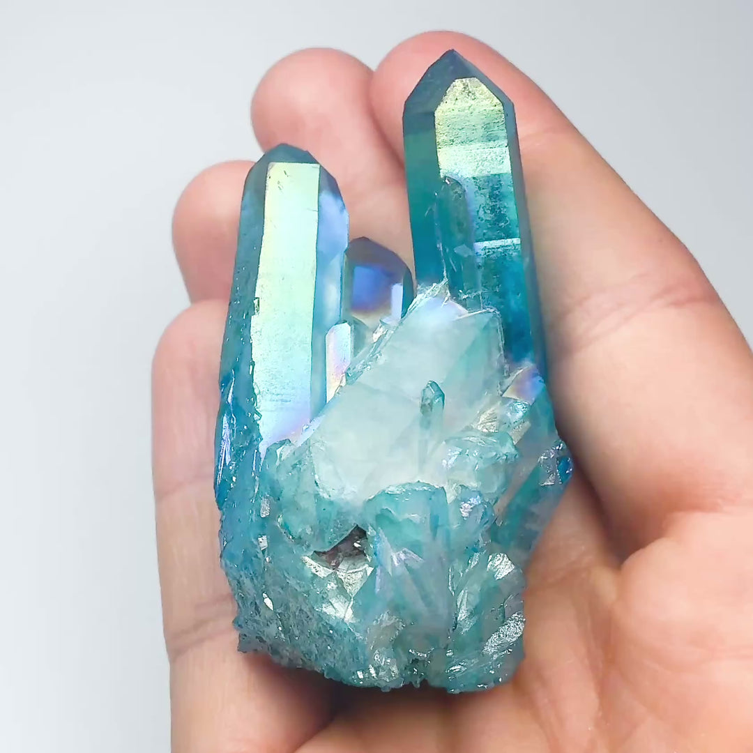 Aqua Aura Quartz Cluster