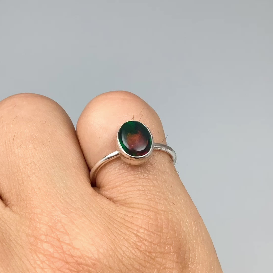Black Ethiopian Opal Ring