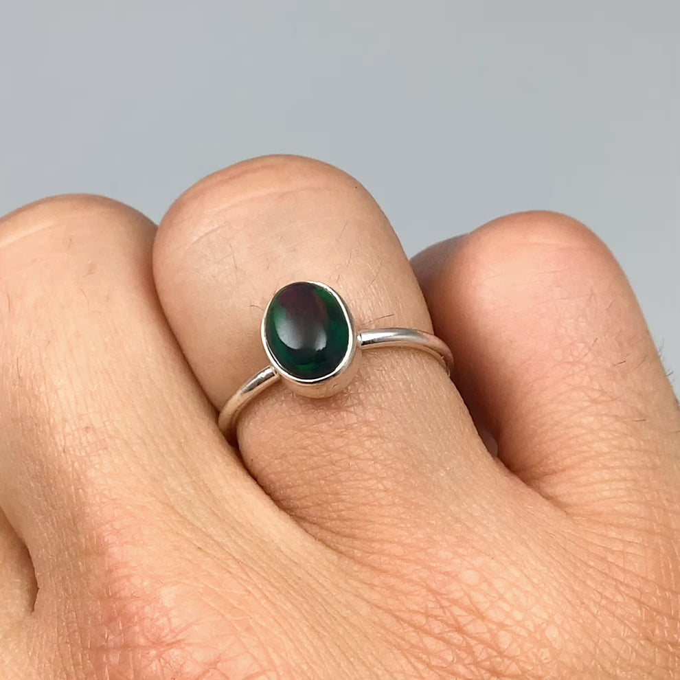 Black Ethiopian Opal Ring