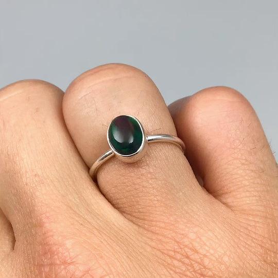 Black Ethiopian Opal Ring