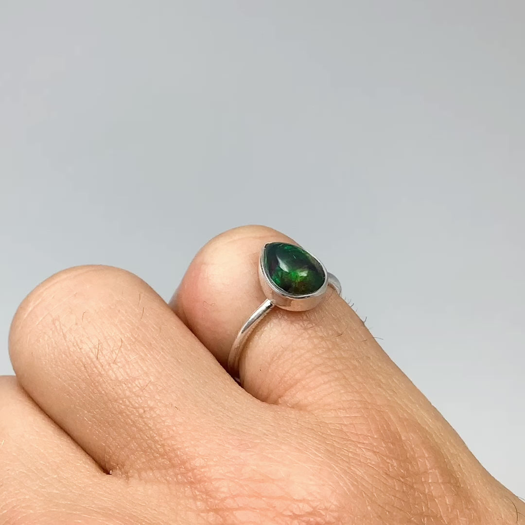 Black Ethiopian Opal Ring
