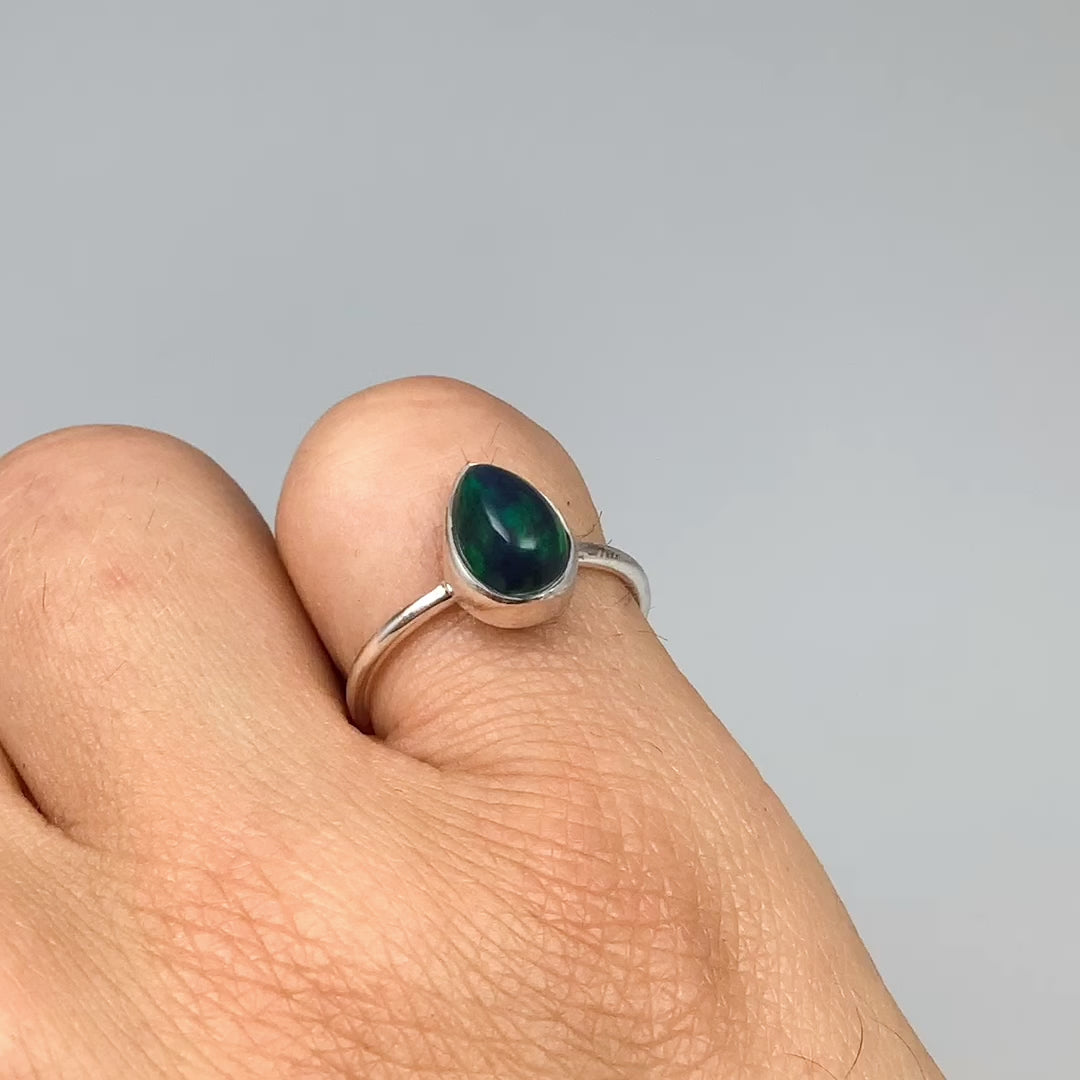 Black Ethiopian Opal Ring