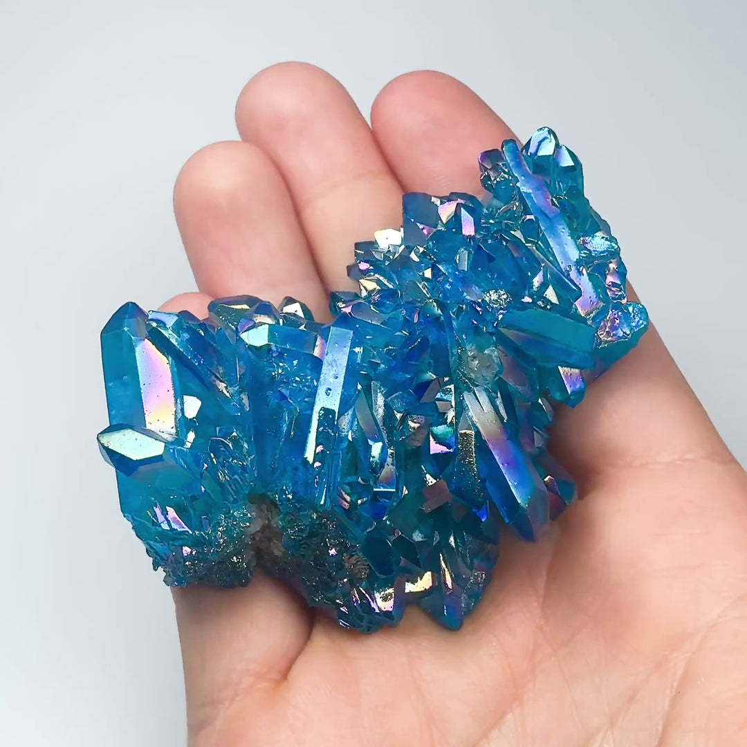 Aqua Aura Quartz Cluster