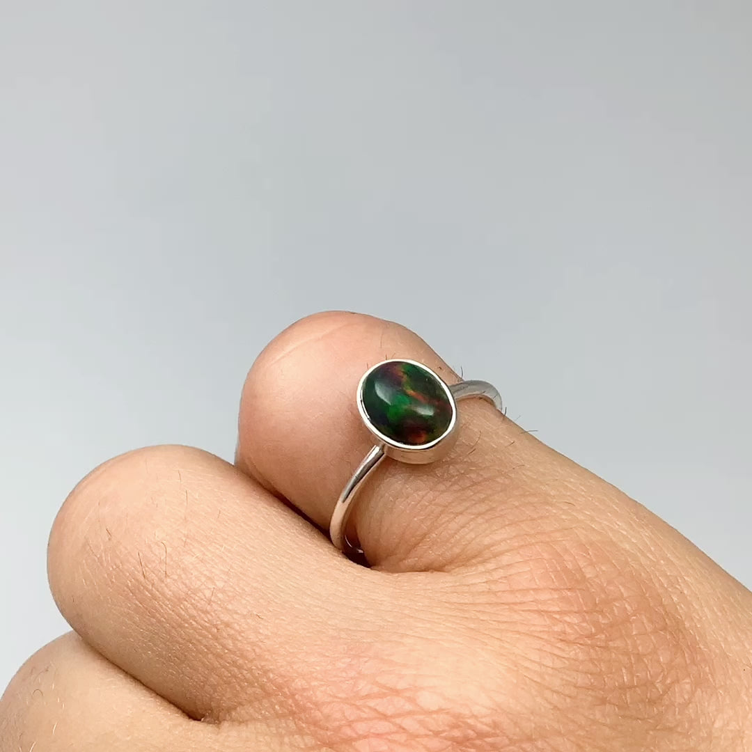 Black Ethiopian Opal Ring