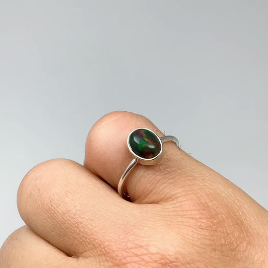 Black Ethiopian Opal Ring