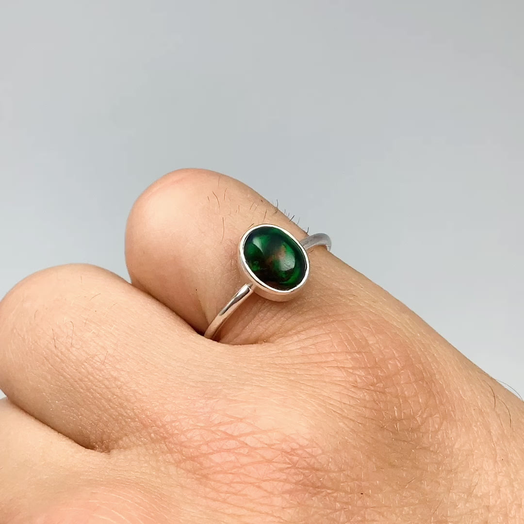 Black Ethiopian Opal Ring