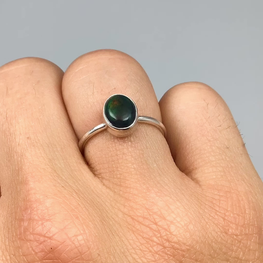 Black Ethiopian Opal Ring