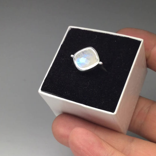 Rainbow Moonstone Ring