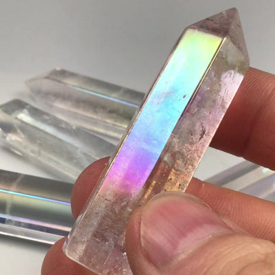 Polished Opalescent Quartz Point