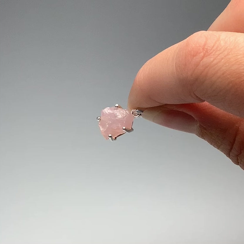 Raw Rose Quartz Pendant