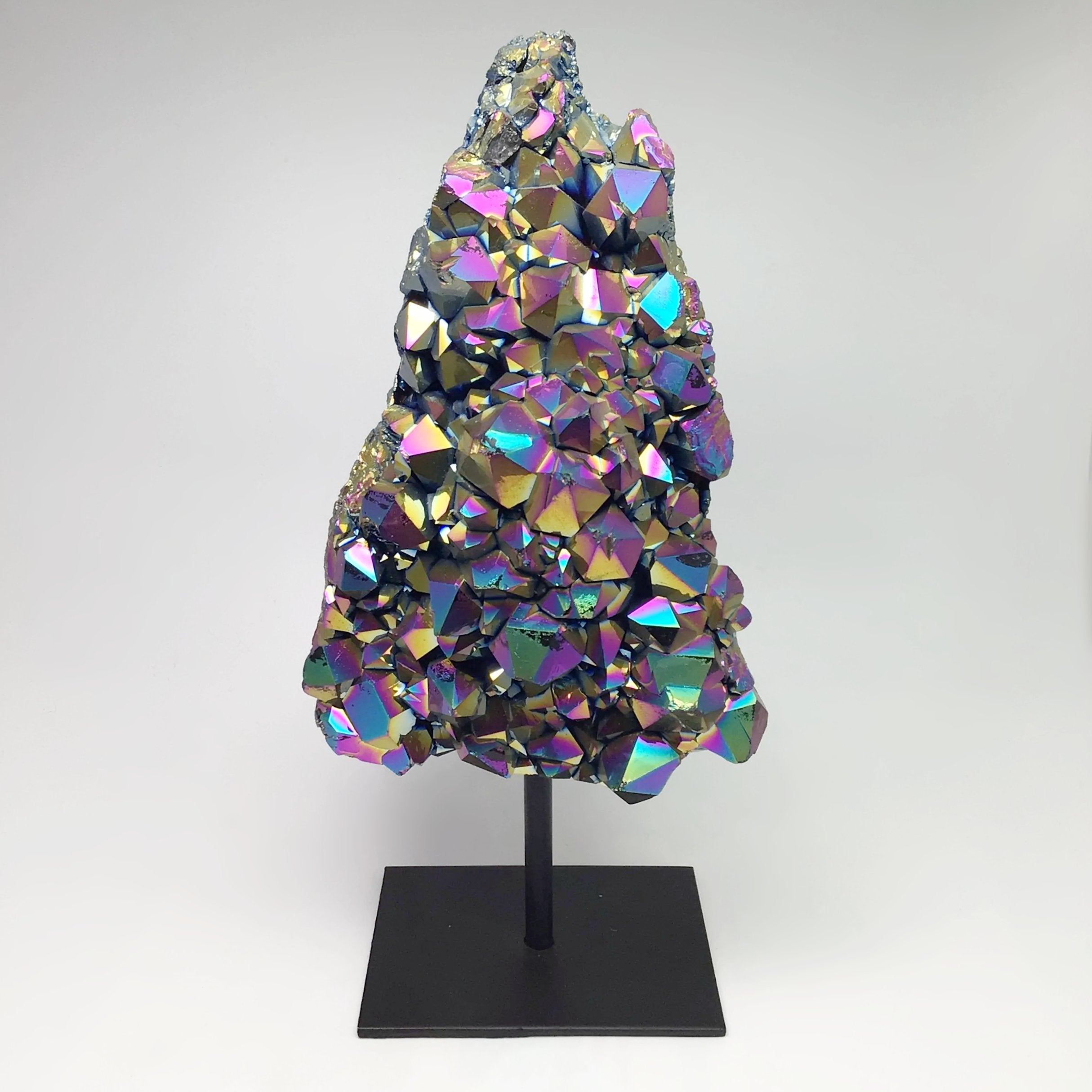 Rainbow Amethyst Druze Cluster On Stand - Rocks and Gems Canada