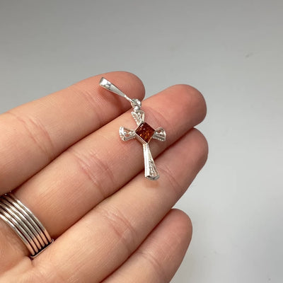 Cognac Amber Cross Pendant