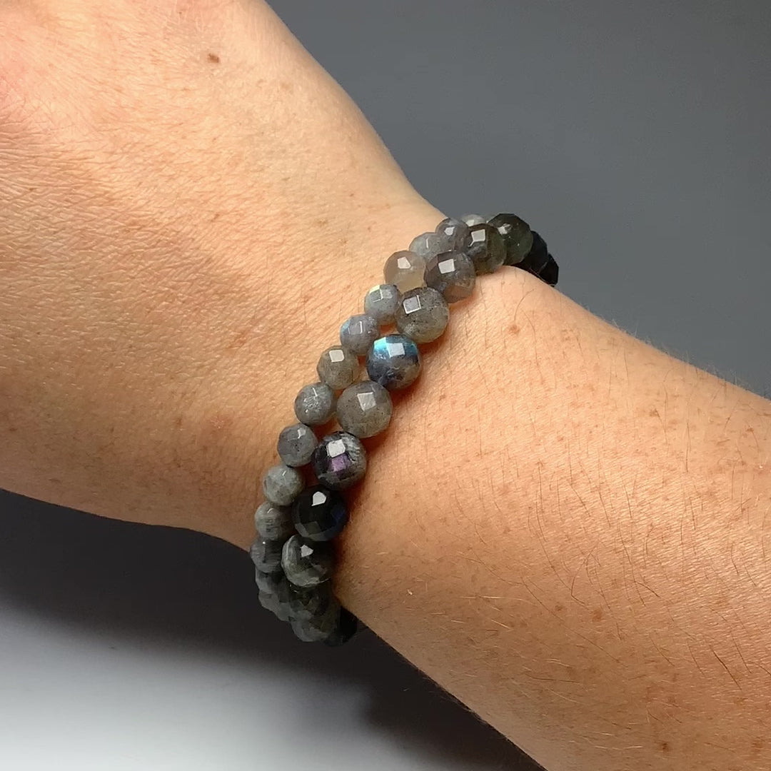 Labradorite Faceted Beaded Bracelet