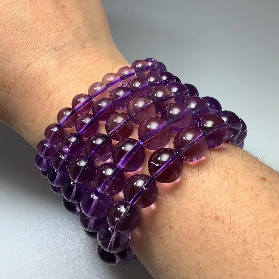 Amethyst Beaded Bracelet - High Quality