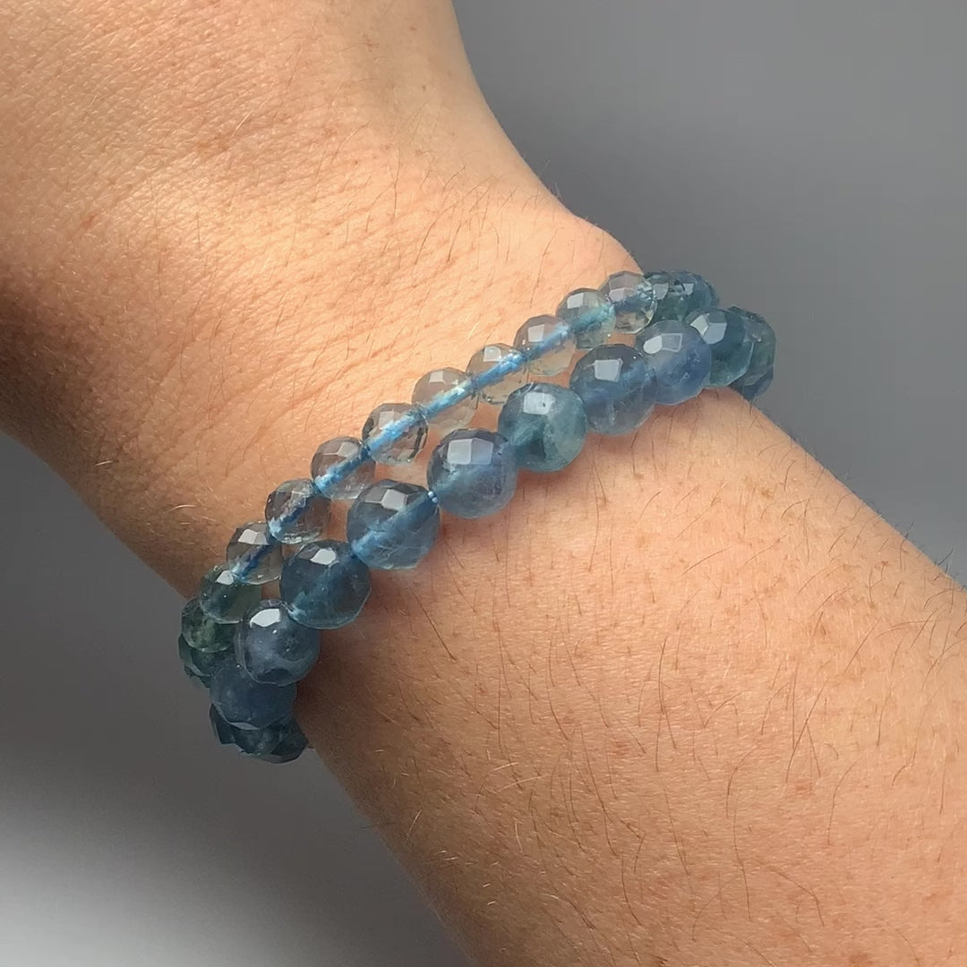 Blue Fluorite Faceted Beaded Bracelet