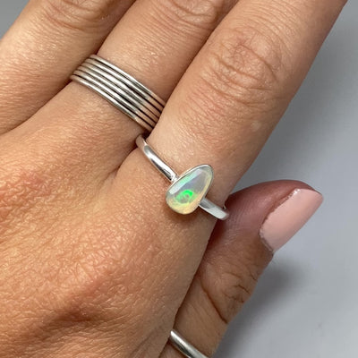 Faceted Ethiopian Fire Opal Ring