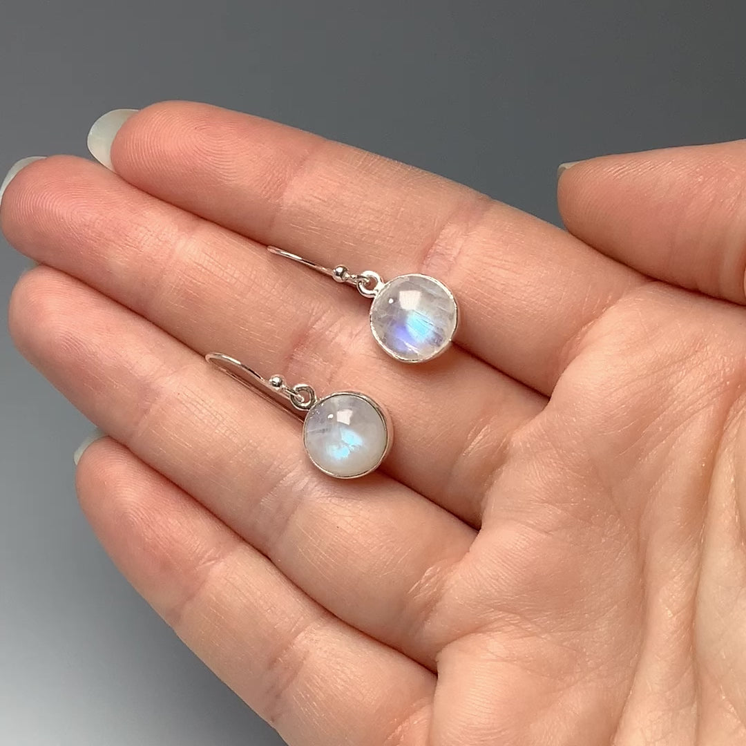 Rainbow Moonstone Dangle Earrings