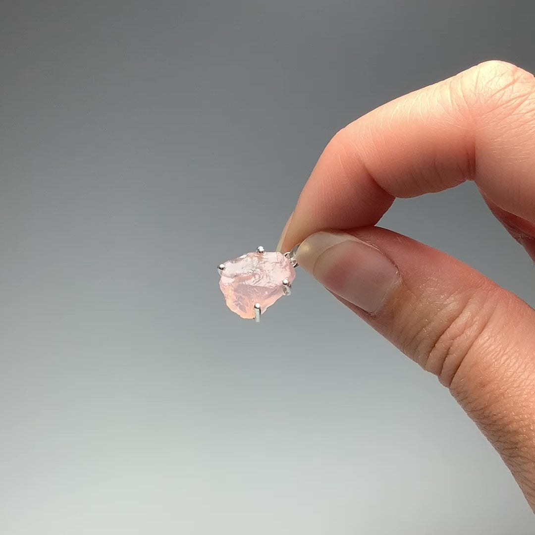 Raw Rose Quartz Pendant