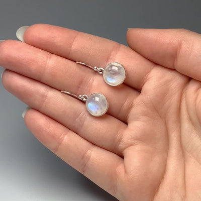 Rainbow Moonstone Dangle Earrings