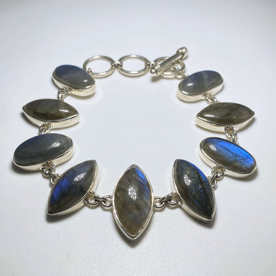 Labradorite Sterling Silver Bracelet - Rocks and Gems Canada