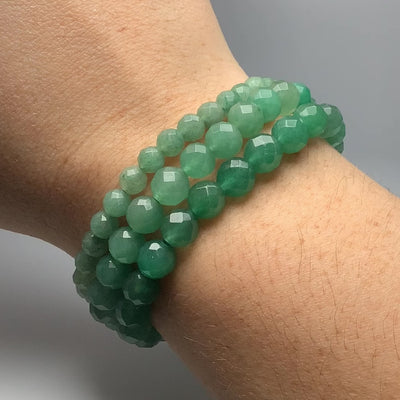 Green Aventurine Faceted Beaded Bracelet