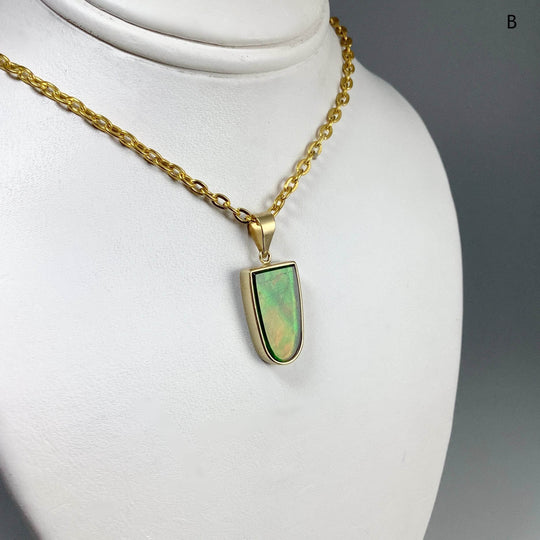 Alberta Ammolite 14K Gold Pendant-Rocks and Gems Canada
