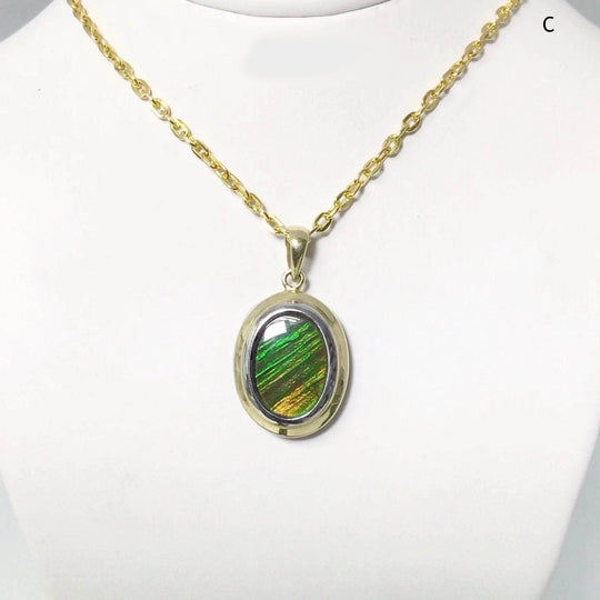 Alberta Ammolite 14K Gold Pendant-Rocks and Gems Canada