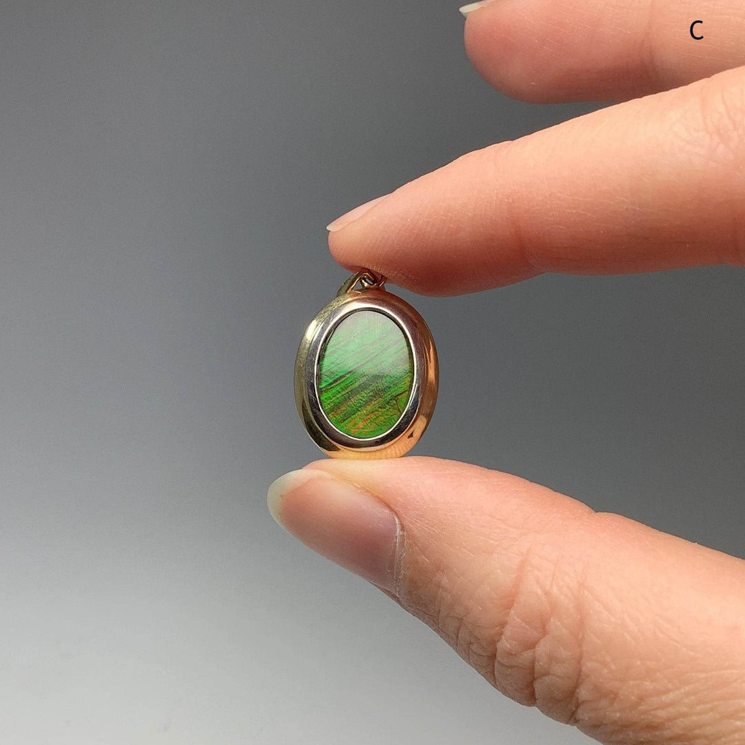 Alberta Ammolite 14K Gold Pendant-Rocks and Gems Canada