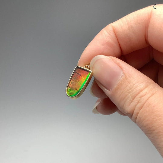 Alberta Ammolite 14K Gold Pendant-Rocks and Gems Canada