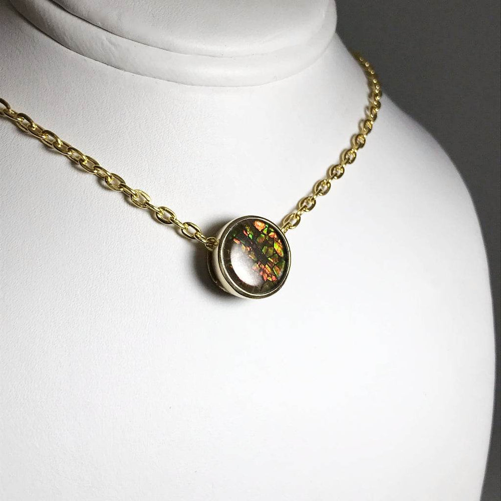 Alberta Ammolite 14K Gold Pendant-Rocks and Gems Canada