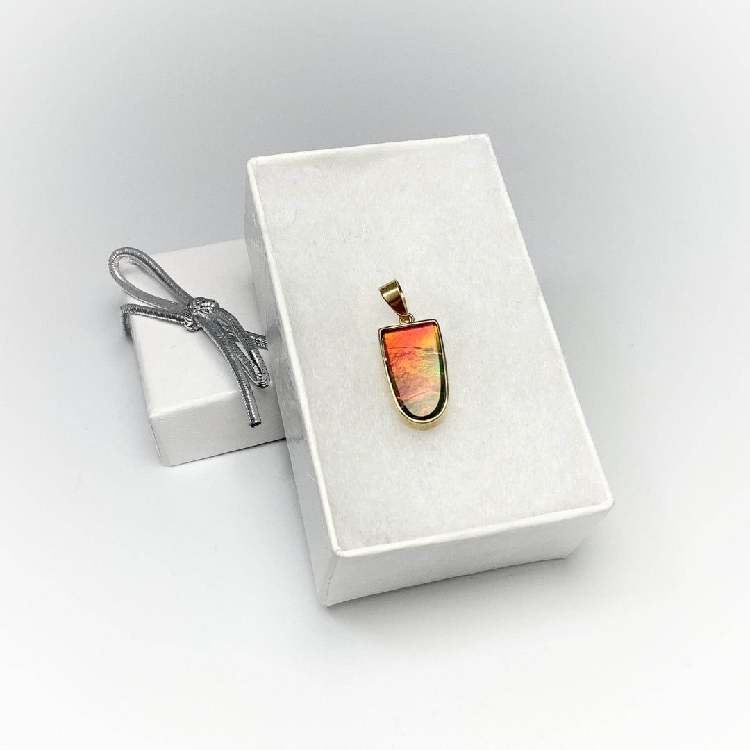 Alberta Ammolite 14K Gold Pendant-Rocks and Gems Canada