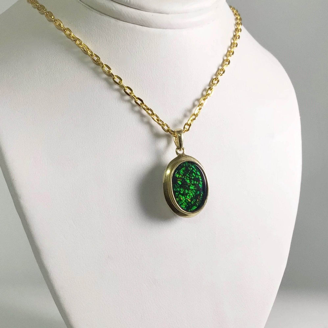Alberta Ammolite 14K Gold Pendant-Rocks and Gems Canada