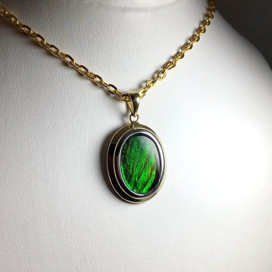 Alberta Ammolite 14K Gold Pendant-Rocks and Gems Canada