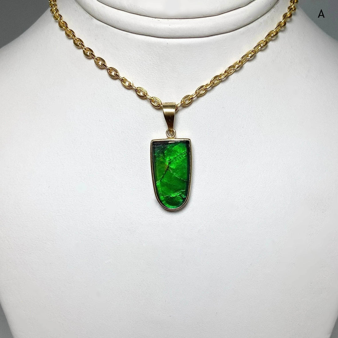 Alberta Ammolite 14K Gold Pendant-Rocks and Gems Canada