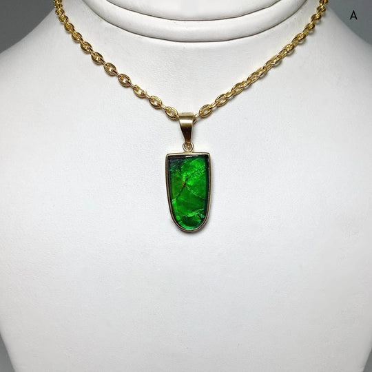 Alberta Ammolite 14K Gold Pendant-Rocks and Gems Canada
