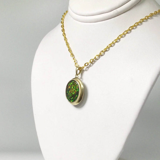 Alberta Ammolite 14K Gold Pendant-Rocks and Gems Canada