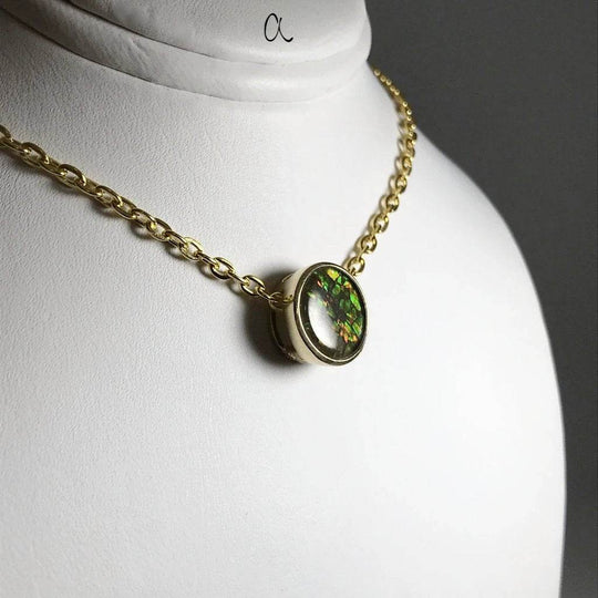Alberta Ammolite 14K Gold Pendant-Rocks and Gems Canada
