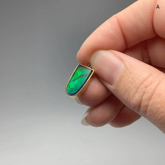 Alberta Ammolite 14K Gold Pendant-Rocks and Gems Canada