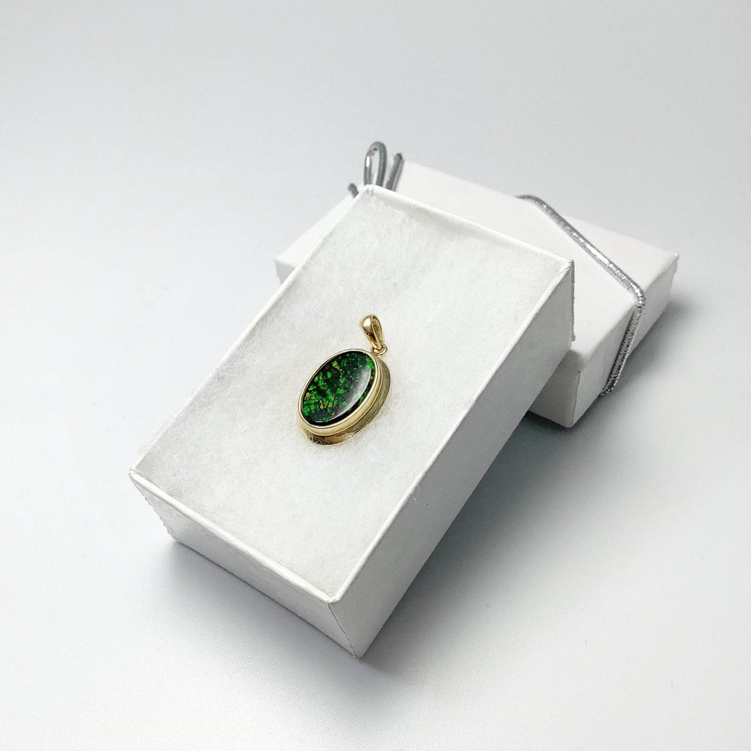 Alberta Ammolite 14K Gold Pendant-Rocks and Gems Canada