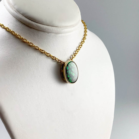 Alberta Ammolite 14K Gold Pendant-Rocks and Gems Canada